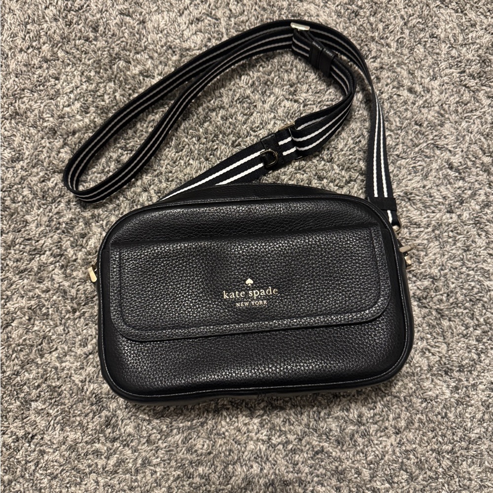Kate Spade Black Crossbody Bag with Gold Accents